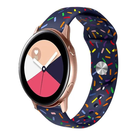 Silicone Rainbow Buckle Watch Band For Samsung 40/44/41mm