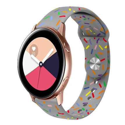 Silicone Rainbow Buckle Watch Band For Samsung 40/44/41mm
