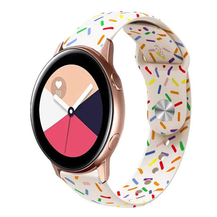 Silicone Rainbow Buckle Watch Band For Samsung 40/44/41mm