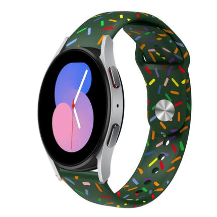 Rainbow Dot Silicone Sport Watch Band For Samsung 40/44mm