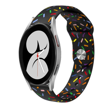 Silicone Rainbow Buckle Watch Band For Samsung 40/44/41mm