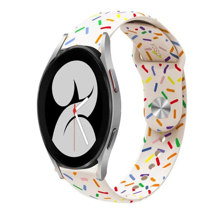 Silicone Rainbow Buckle Watch Band For Samsung 40/44/41mm