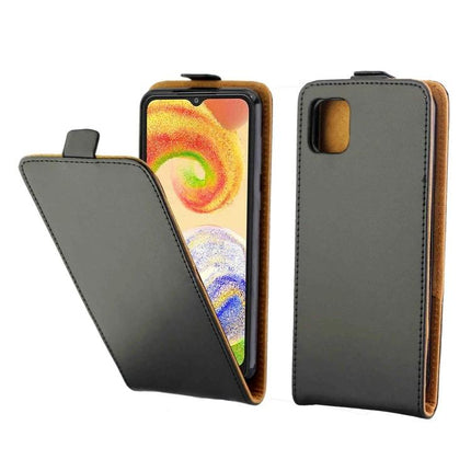 Leather Phone Case For Everyday Protection - slim black flip leather case with magnetic cover for daily commuting, scratch and bump protection