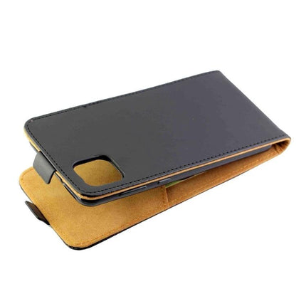 Leather Phone Case For Everyday Protection - slim black leather wallet-style case with soft tan interior for commuting and daily use