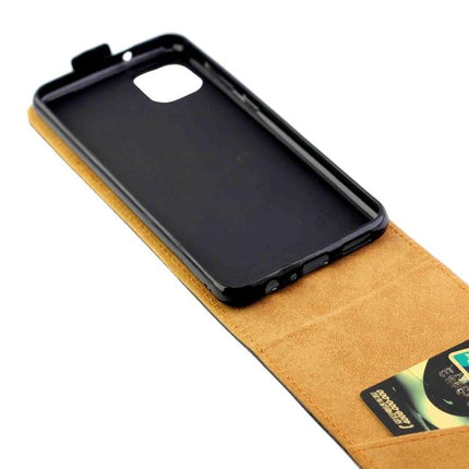 Leather Phone Case For Everyday Protection slim brown leather folio case with card slot and snug black inner shell