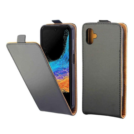Leather Phone Case For Everyday Protection - slim black flip leather case with comfortable grip protecting phone from scratches and bumps