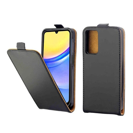 Leather Flip Case For Everyday Phone Protection - slim black leather flip cover shielding phone screen and camera with secure snap closure