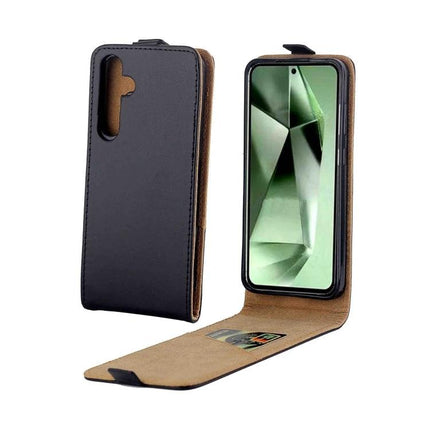 Leather Flip Case For Everyday Phone Protection – slim brown leather flip cover shielding screen with card slot and easy access to controls