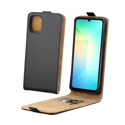 Leather Flip Case For Everyday Phone Protection with slim leather flip cover, card slot and snap-shut screen guard