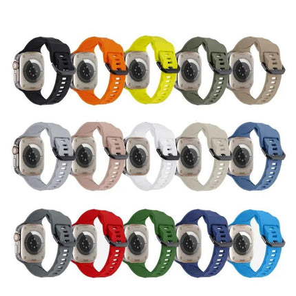 Silicone Ripple Sports Watch Band For Apple Watch 45mm