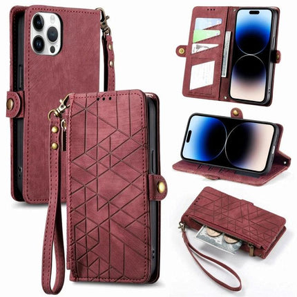 Wallet-Integrated Phone Case With Card Slots For Daily Essentials in burgundy leather wallet case with wrist strap, card slots, cash pocket and stand