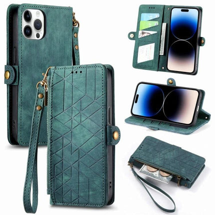 Wallet-Integrated Phone Case With Card Slots For Daily Essentials - teal folio wallet phone case with multiple card slots, cash pocket and wrist strap