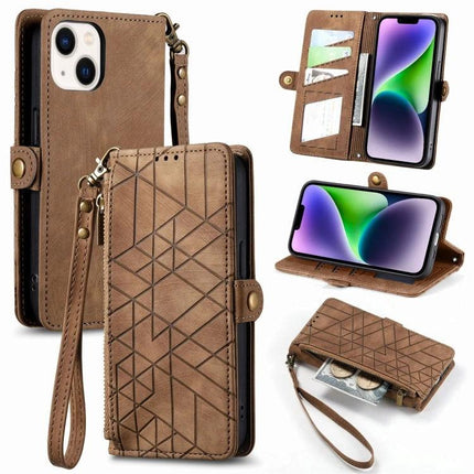 Wallet-Integrated Phone Case With Card Slots For Daily Essentials shown in brown leather wallet case with multiple card slots, cash compartment and wrist strap