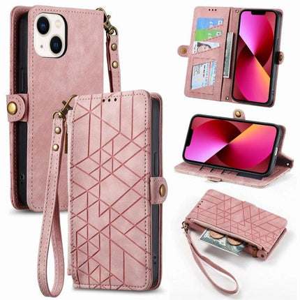 Leather Phone Case With Wallet For Everyday Essentials in pink PU leather with card slots, wrist strap, and stand function