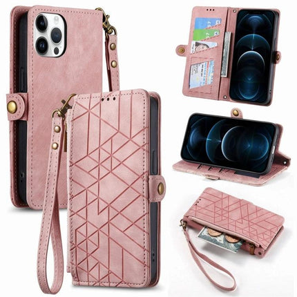 Pink Leather Phone Case With Wallet For Everyday Essentials with wrist strap, card slots, cash pocket and kickstand