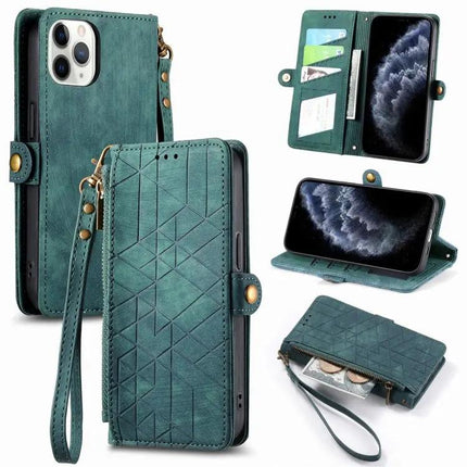 Geometric Zipper Wallet Phone Case Compact Daily Carry