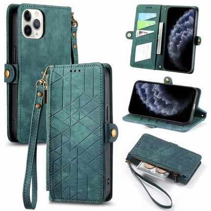 Leather Phone Case With Wallet For Everyday Essentials in teal PU with card slots, wrist strap, kickstand and zip coin pocket