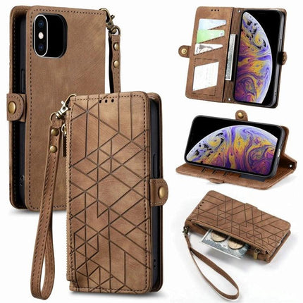 Leather Phone Case With Card Slot For Daily Essentials Ideal For On The Go Errands - brown PU leather wallet case with card slots, wrist strap, and kickstand