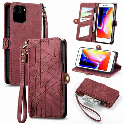 Leather Phone Case With Card Slot For Daily Essentials Ideal For On The Go Errands - burgundy PU leather wallet case with card slots, wrist strap, stand and cash pocket