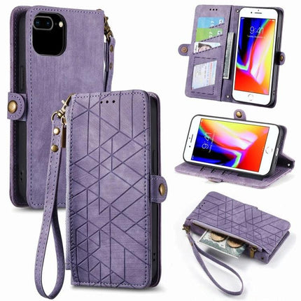 Leather Phone Case With Card Slot For Daily Essentials Ideal For On The Go Errands - purple PU leather wallet case with wrist strap, card slots, cash pocket, and stand