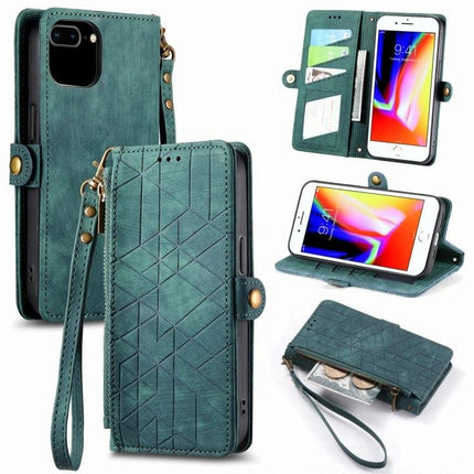 Leather Phone Case With Card Slot For Daily Essentials Ideal For On The Go Errands - teal PU leather wallet case with card slots, wrist strap, and phone stand