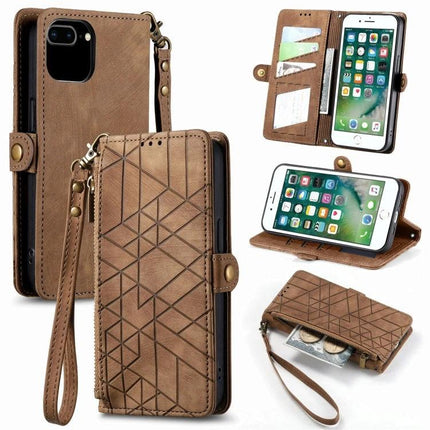Leather Phone Case With Card Slot For Daily Essentials Ideal For On The Go Errands brown PU leather wallet case with wrist strap, card slots, cash pocket, stand function