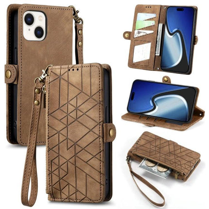 Wallet-Integrated Phone Case With Card Slots For Daily Essentials in brown leather wallet-style case with wrist strap, card slots and cash compartment