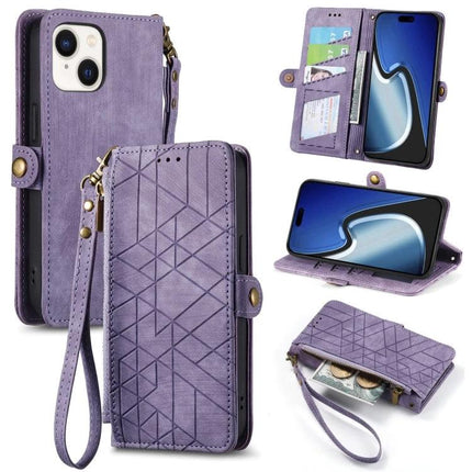 Wallet-Integrated Phone Case With Card Slots For Daily Essentials - purple leather wristlet wallet phone case with card slots and cash compartment