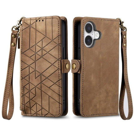 Wallet-Style Phone Case for Everyday Card Storage brown PU wallet phone case with card slots and wrist strap