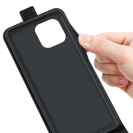 Leather Flip Case For Everyday Phone Protection And Card Storage For Daily Commute black PU wallet-style case with TPU corners shown held open