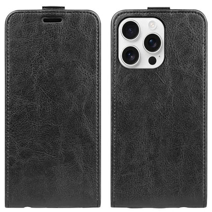 Essential Phone Case With Card Holder in black PU leather folio showing front cover and camera cutout