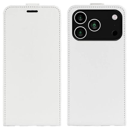 Essential Leather Flip Case With Card Slot - white PU leather wallet-style phone case with card slot and camera cutout