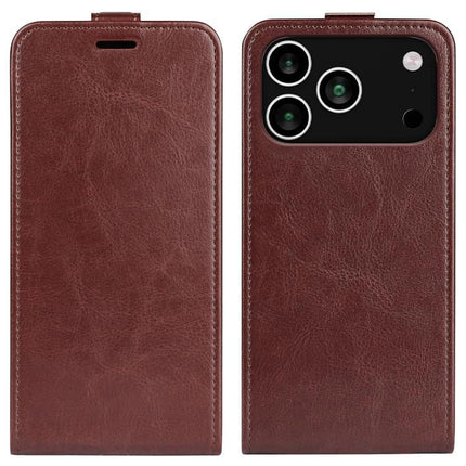 Essential Leather Flip Case With Card Slot - brown leather-like PU folio with card slot and camera cutout
