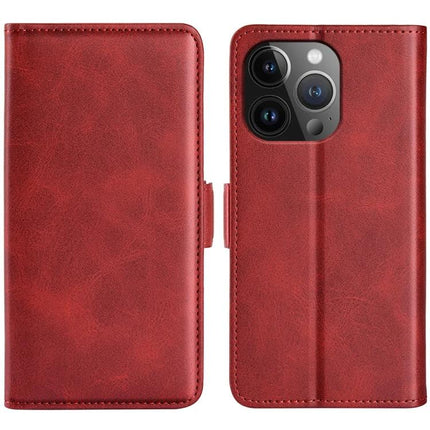 Leather Flip Phone Case for Everyday Carry red PU leather-look flip wallet with card slots and horizontal viewing stand