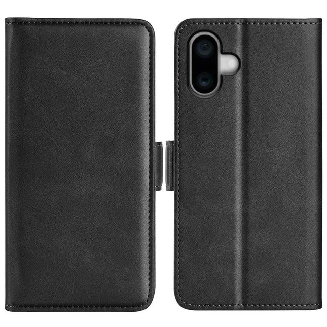 Leather Flip Phone Case for Everyday Carry - black leather-look flip wallet with card slots, screen protection, and kickstand for hands-free viewing