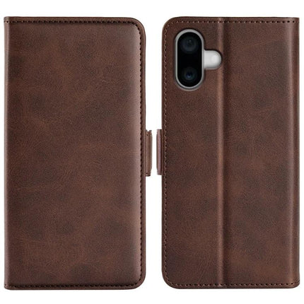 Leather Flip Phone Case for Everyday Carry with brown PU leather, card slots and horizontal stand for hands-free viewing