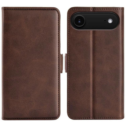 PU Leather Wallet Case for iPhone With Card Slot in brown, slim folio with card slots and magnetic closure