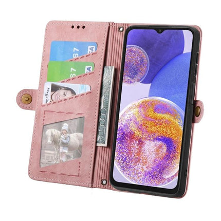 Wallet Phone Case With Card Slots For Daily Essentials And Protection On The Go Anywhere shown in pink folio with card and ID slots, cash pocket and phone screen visible