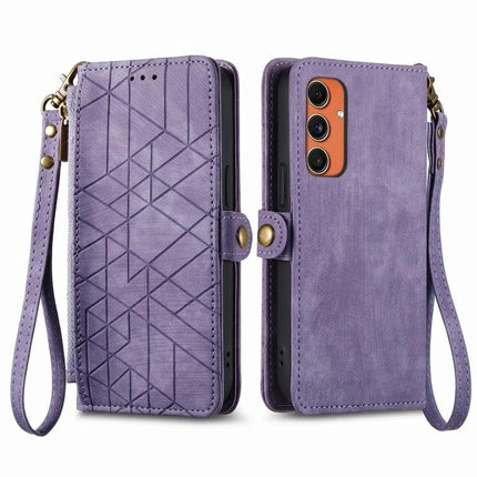 Wallet-Style Phone Case With Card Slots For Everyday Essentials - purple PU wallet case with wrist strap and card slots