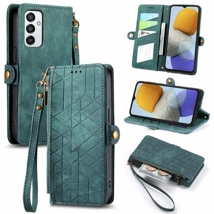 Practical Zipper Wallet Phone Case With Card Slots in teal leather-style folio showing card slots, zipper pouch, wrist strap and stand function