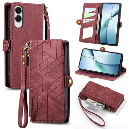 Essential Wallet Case For Samsung Phones With Card Slots in burgundy PU with wrist strap, card slots, cash pocket and stand feature