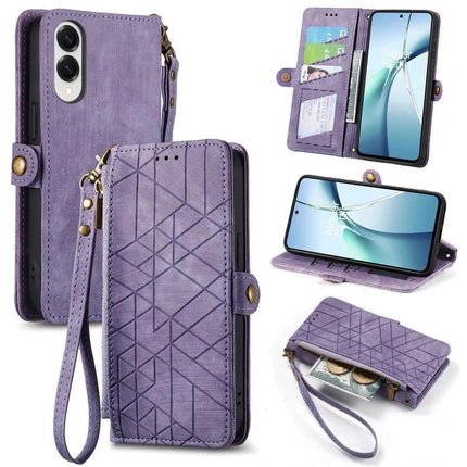 Essential Wallet Case For Samsung Phones With Card Slots purple PU wallet case with card slots, wrist strap, kickstand and zipper pocket