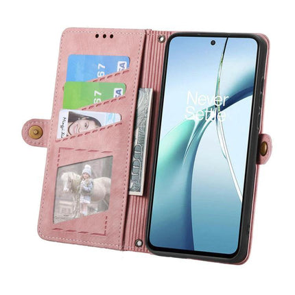 Essential Wallet Case For Samsung Phones With Card Slots pink PU folio case holding cards cash and Samsung phone screen