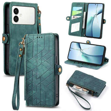 Essential Wallet Case For Samsung Phones With Card Slots in teal PU leather with wrist strap, card slots, zip coin pocket and kickstand