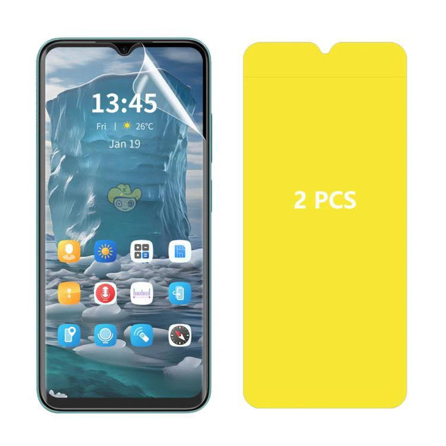 Soft Hydrogel Screen Protector For Samsung Galaxy - ultra-thin 0.1mm flexible TPU/TPE/PET film, preserves touch response and clarity, 2 pcs