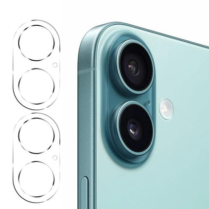 ENKAY iPhone Camera Tempered Glass Lens Protector For Everyday Scratch Protection - clear double camera lens protectors on teal iPhone rear
