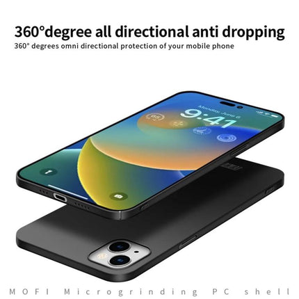 MOFI Slim Frosted Phone Case For Daily Protection slim frosted iPhone case showing front and back, ultra-slim non-slip grip and 360° anti-dropping protection
