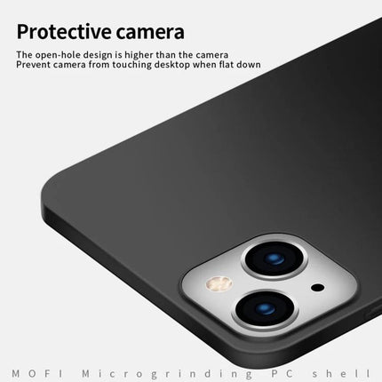 MOFI Slim Frosted Phone Case For Daily Protection showing slim matte black back with raised protective camera lip