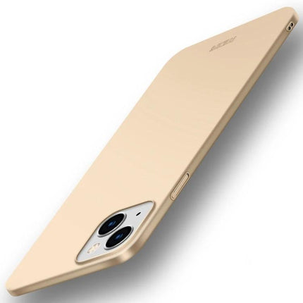 MOFI Slim Frosted Phone Case For Daily Protection slim frosted beige iPhone 15 case, ultra-slim non-slip cover for pocket carry and everyday scratch protection