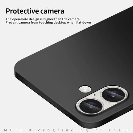 MOFI Slim Frosted iPhone Case for Everyday Protection showing slim frosted matte finish and raised protective camera lip